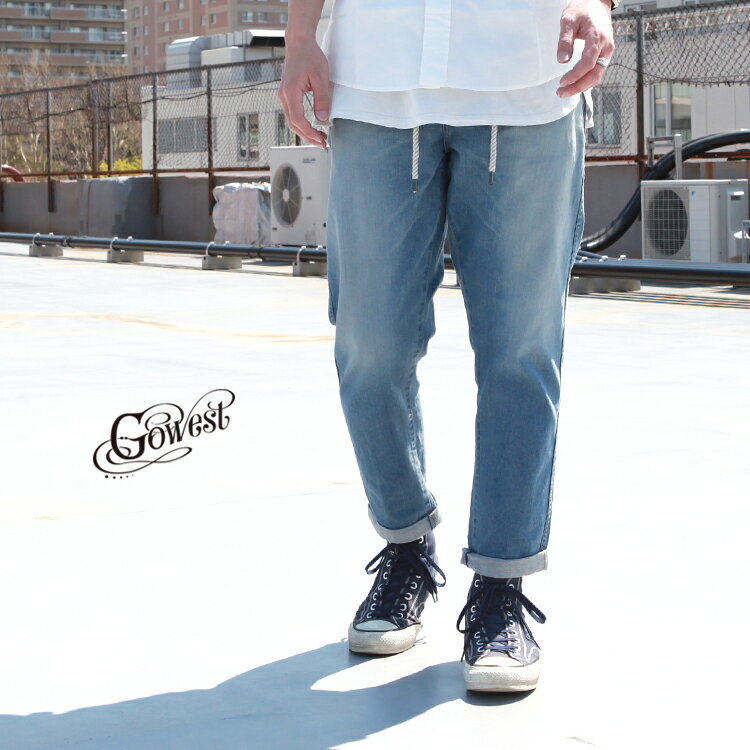 GOWEST ゴーウエスト go west デニム ボトムス パンツ HARVESTER PANTS / 10oz STRETCH DENIM / ICE WASH Brownfloor別注