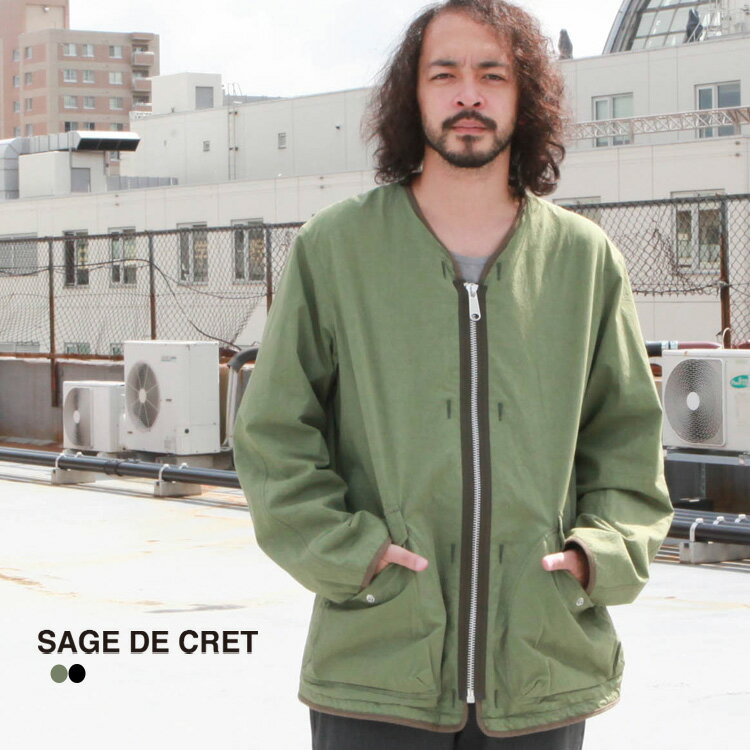 サージュデクレ SAGE DE CRET アウター コットンダンプ×フラノ リバーシブルノーカラージャケット