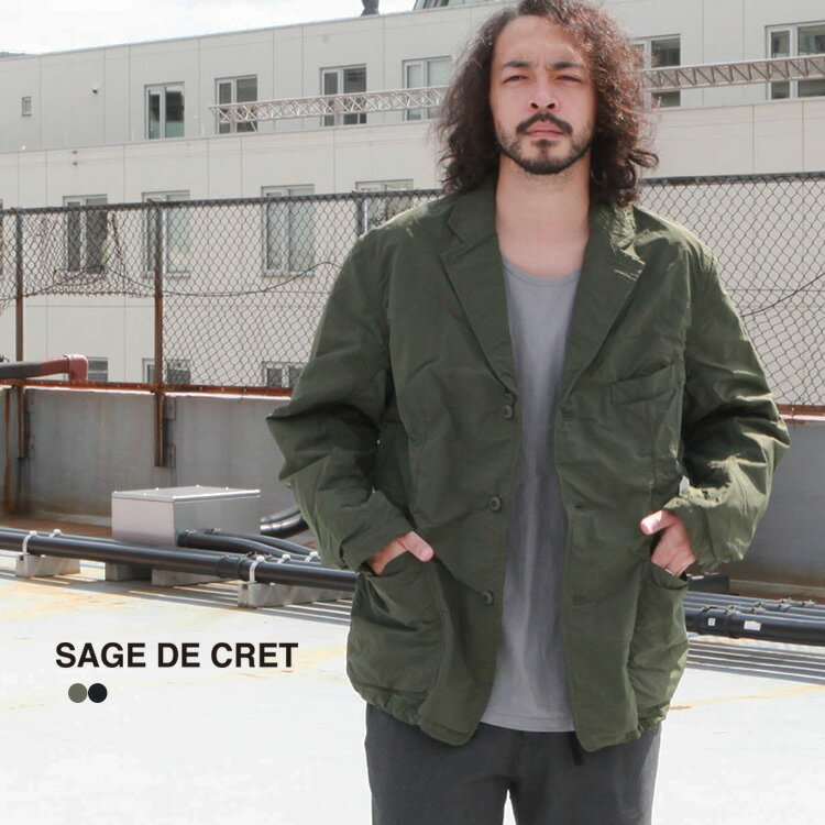 サージュデクレ SAGE DE CRET アウター ジャケット ナイロン高密度タフタ 3ツ釦ジャケット