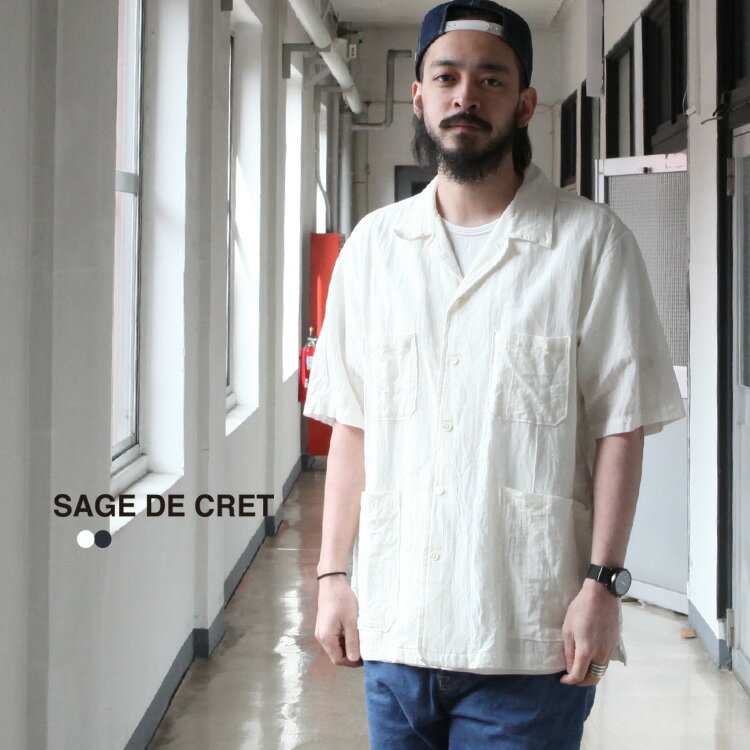 サージュデクレ SAGE DE CRET シャツ 和紙ガーゼ SSパナマシャツ