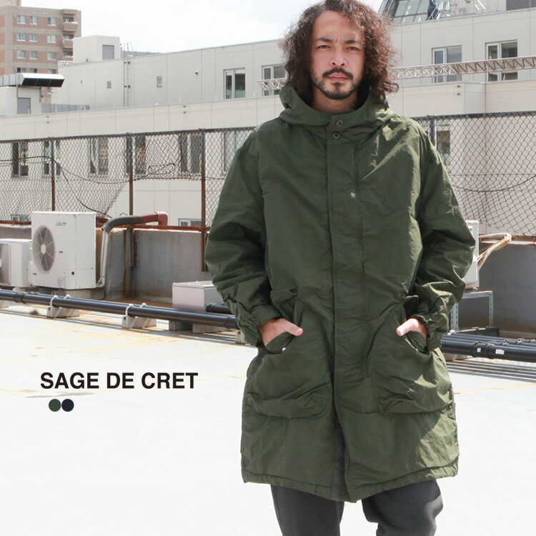 サージュデクレ SAGE DE CRET アウター コート ナイロン高密度タフタ フーデットコート