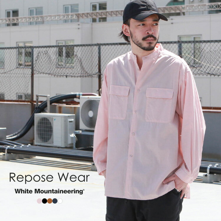 White Mountaineering ホワイトマウンテニアリング Repose Wear トップス シャツ CUPRA COTTON BAND COLLAR SHIRT