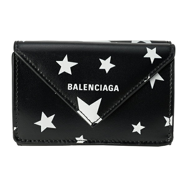 バレンシアガ 3つ折り財布 BALENCIAGA ペーパー 391446 210FD 1090 ユニセックス ブラック 黒 ホワイト 白