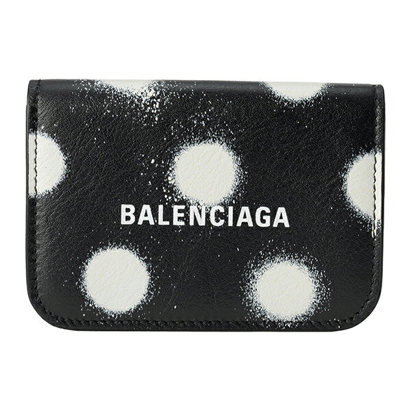 【P5倍5/15限定さらに最大5000円クーポン対象】バレンシアガ 3つ折り財布 BALENCIAGA キャッシュ 593813 1WVG3 1097 ユニセックス ブラック 黒 ホワイト 白