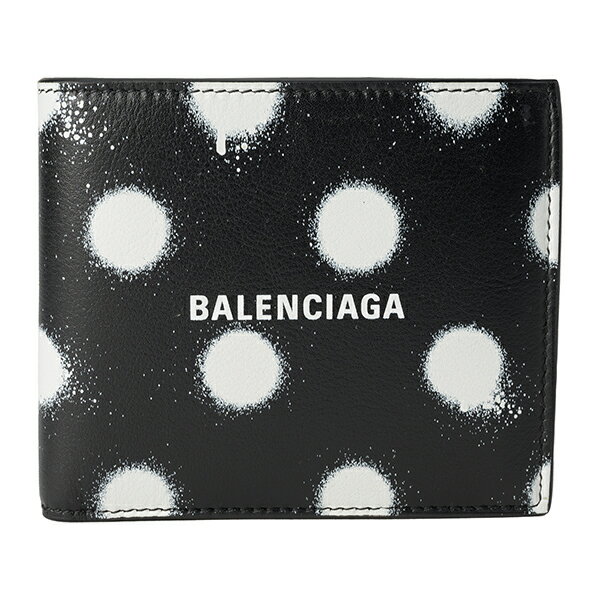 【最大5,000円OFFクーポン】バレンシアガ 2つ折り財布 BALENCIAGA キャッシュ 594315 1WVG3 1097 ユニセックス ブラック 黒 ホワイト 白