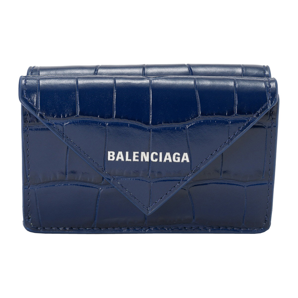 バレンシアガ 3つ折り財布 BALENCIAGA パピエ 391446 1U6QN 4617 レディース ブルー 青