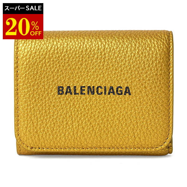 バレンシアガ 財布（レディース） 【10%OFF★楽天スーパーSALE対象】バレンシアガ 3つ折り財布 BALENCIAGA キャッシュ 655622 15YN3 8060 ユニセックス ゴールド 金