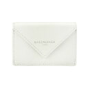 【最大5000円クーポン対象4/26まで】バレンシアガ 3つ折り財布 BALENCIAGA パピエ 391446 DLQ0N 9002 レディース ホワイト 白