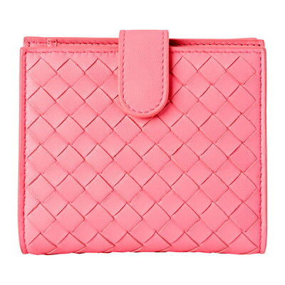 【ポイント5倍!】ボッテガヴェネタ 2つ折り財布 BOTTEGA VENETA イントレチャート ミニウォレット 121059 V001N 5614 ユニセックス ピンク