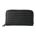 【最大3000円OFFクーポン★5/17(月)14:00まで】ボッテガヴェネタ 長財布(ラウンドファスナー) BOTTEGA VENETA 518389 V001N 1000 財布 イントレチャート INTRECCIATO ジップアラウンドウォレット ユニセックス NERO(ネロ) ブラック 黒【 送料無料】