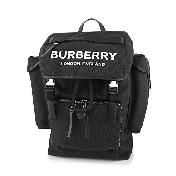 【最大5,000円OFFクーポン対象】バーバリー リュックサック BURBERRY ロゴプリント 8009265 A1189 ユニセックス ブラック 黒