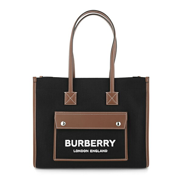 バーバリー トートバッグ（レディース） 【最大5,000円OFFクーポン配布中】バーバリー トートバッグ BURBERRY ロゴプリント 8057600 A1189 レディース ブラック 黒 ブラウン 茶