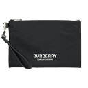 バーバリー 【最大5000円クーポン対象4/23まで】バーバリー ポーチ BURBERRY ロゴプリント 8062754 A1189 ユニセックス ブラック 黒