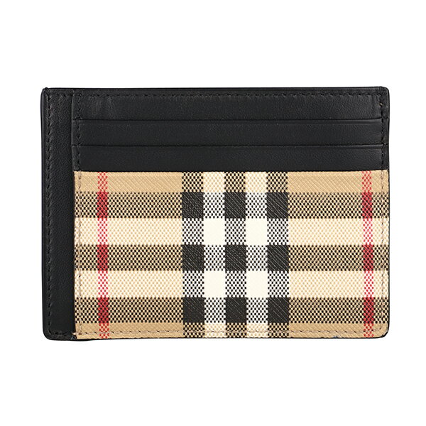 バーバリー マネークリップ 【最大5,000円OFFクーポン】バーバリー カードケース BURBERRY ヴィンテージチェック＆レザー 8057943 A7026 メンズ ベージュ ブラック 黒