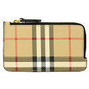 【P5倍5/1限定さらに最大5,000円クーポン対象】バーバリー カードケース BURBERRY ヴィンテージチェック＆レザー 8058013 A1189 ユニセックス ベージュ ブラック 黒