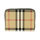 【GWスペシャル最大10,000円クーポン対象】バーバリー コインケース BURBERRY ヴィンテージチェック＆レザー 8058017 A1189 レディース ベージュ ブラック 黒