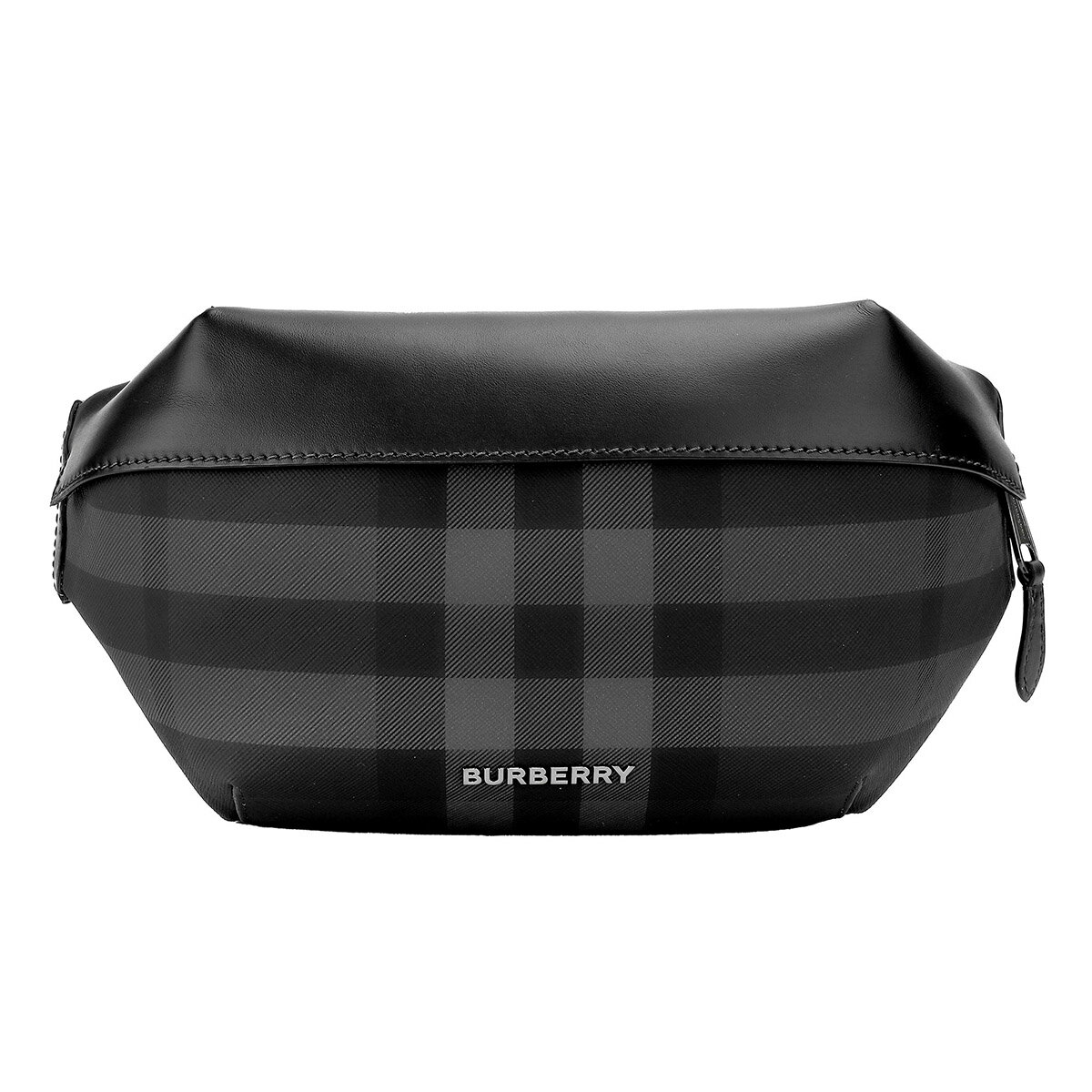 【最大5,000円OFFクーポン対象】バーバリー ウエストバッグ・ボディバッグ BURBERRY チャコールチェック＆レザー 8067398 A8800 メンズ ブラック 黒 ダークグレー