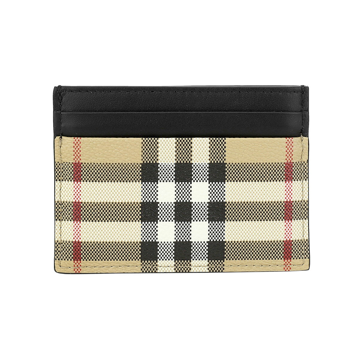 バーバリー カードケース BURBERRY チェック＆レザー 8069822 A7026 メンズ ベージ...