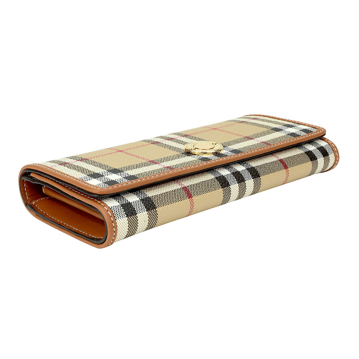 バーバリー 長財布 BURBERRY チェック＆レザー 8070414 A7026 ユニセックス ベージ...