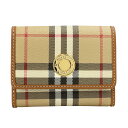 楽天ブランドストリートリング【GWスペシャル★最大10,000円OFFクーポンあり】バーバリー 3つ折り財布 BURBERRY チェック＆レザー 8070415 A7026 ユニセックス ベージュ系 ブラウン 茶