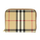 【P5倍4/25限定さらに最大5000円クーポン対象】バーバリー コインケース BURBERRY チェック＆レザー 8070600 A9534 ユニセックス ベージュ系 ブラウン 茶