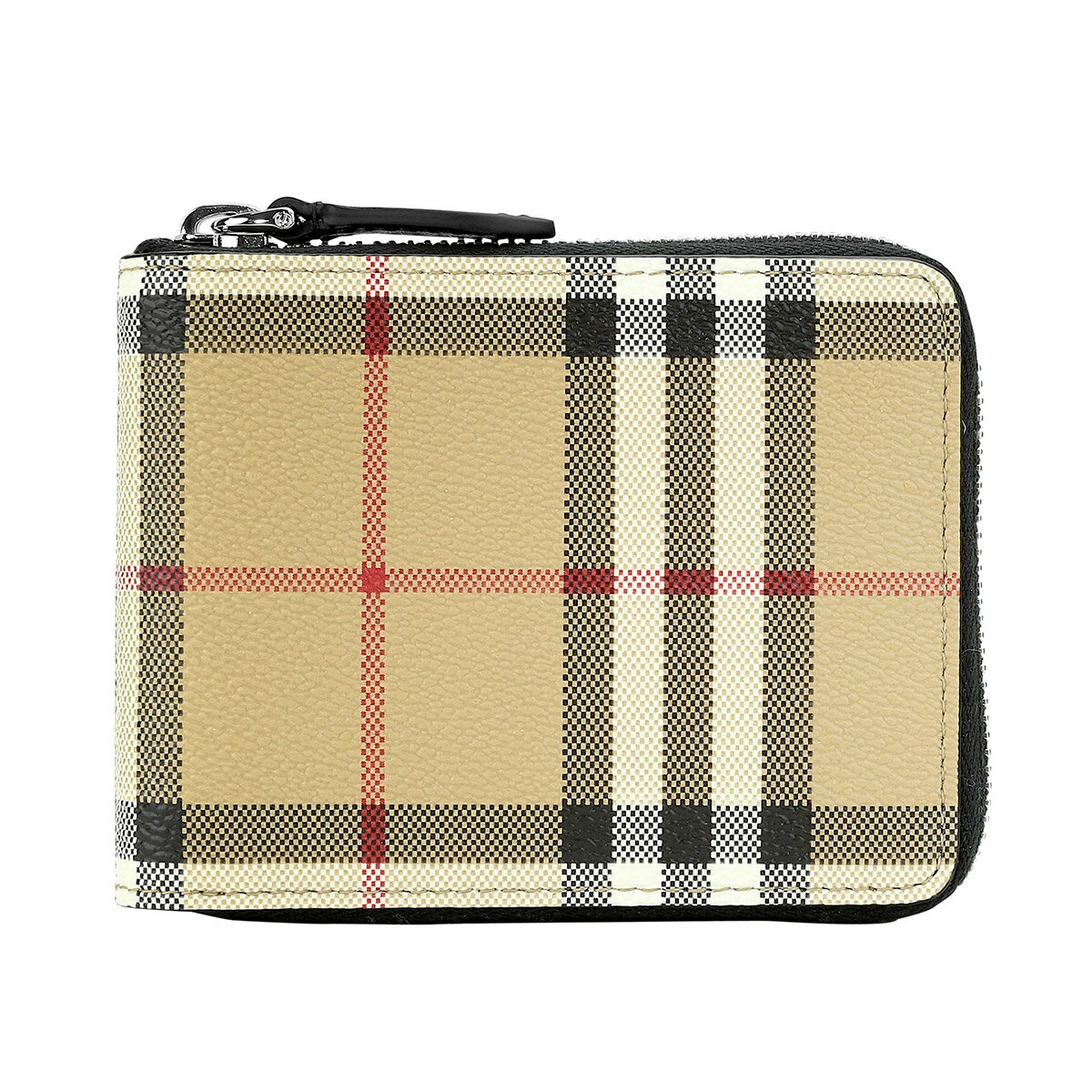 【最大5,000円OFFクーポン対象】バーバリー 2つ折り財布 BURBERRY チェック＆レザー 8071081 A7026 ユニセックス ベージュ系 ブラック 黒