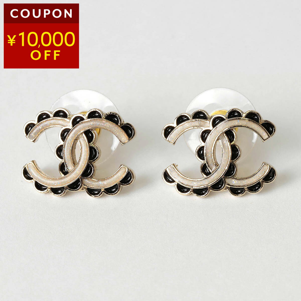 シャネル ピアス CHANEL ココマーク CHANEL PIERCE レディース ゴールド 金 ホワイト 白【P5倍2/4 20:00〜2/5 23:59まで!さらに10,000円OFF★決算クーポン】