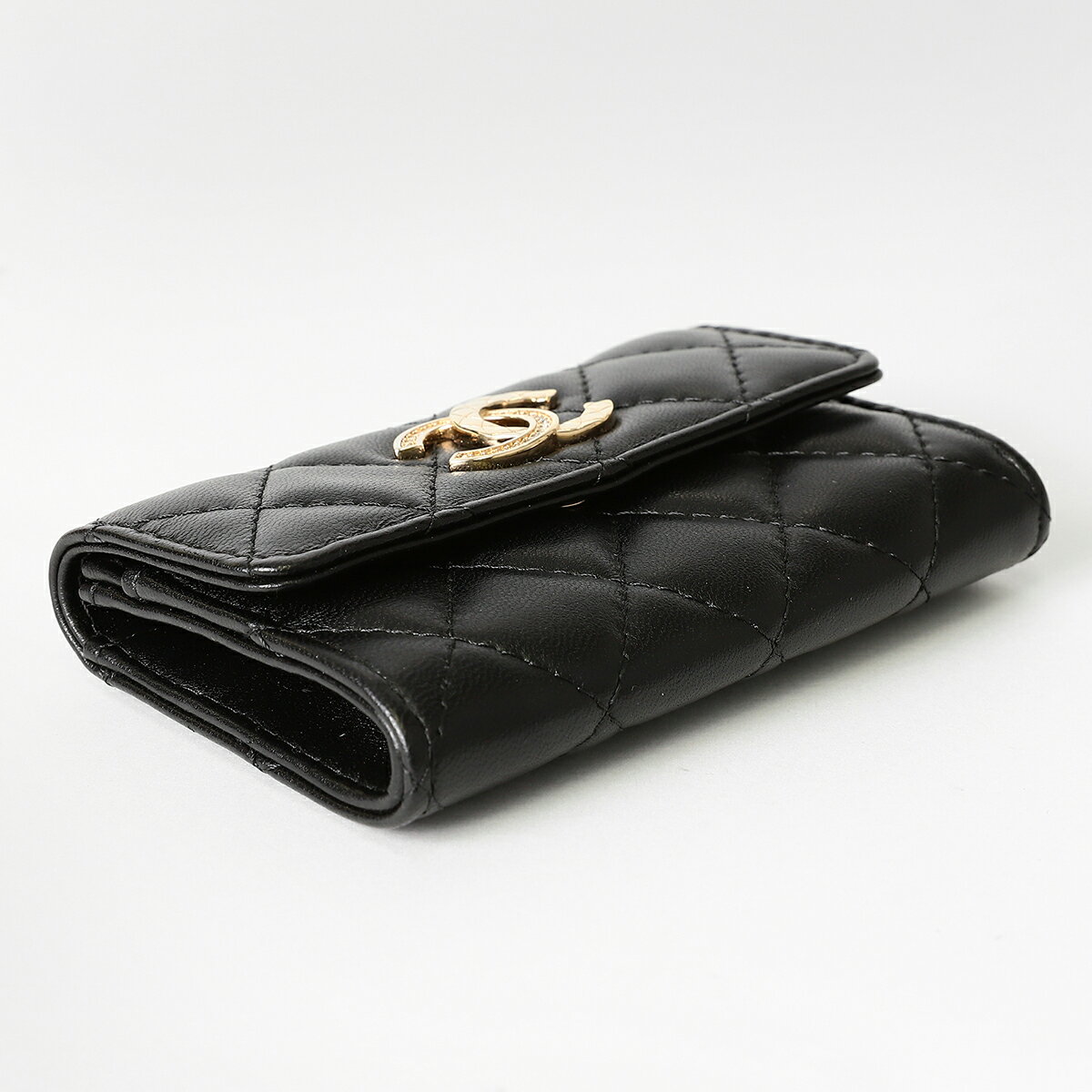 シャネル カードケース CHANEL ラムスキン CARD CASE レディース ブラック 黒【P5...