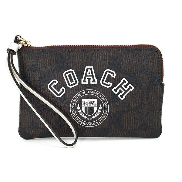 コーチ ポーチ 【P5倍5/20限定さらに最大5,000円OFFクーポン】コーチ ポーチ COACH シグネチャー キャンバス ウィズ ヴァーシティ モチーフ CB855 IMUOC ユニセックス ブラウン 茶