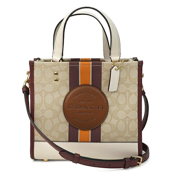 【全品Pアップ中＋最大5000円OFFクーポン】コーチ ハンドバッグ COACH シグネチャー ジャカード C7083 IMTJ9 レディース ライトベージュのサムネイル