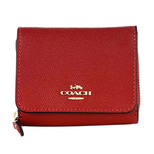 【1万円以上で1000円OFFクーポン★最大5000円8/28まで】コーチ 3つ折り財布 COACH クロスグレイン 37968 IMF8Q レディース レッド 赤 ゴールドのサムネイル