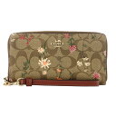【10%OFF★楽天スーパーSALE対象!】コーチ 長財布(ラウンドファスナー) COACH シグネチャー ワイルドフラワープリント C8736 IME7V レディース ブラウン 茶【当店通常価格 27,800円】