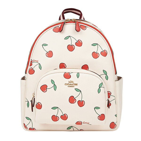 【max5000円引きクーポン3/18 14:00まで】コーチ リュックサック COACH ハート チェリー プリント CE628 IMCAH レディース ホワイト 白 レッド 赤のサムネイル