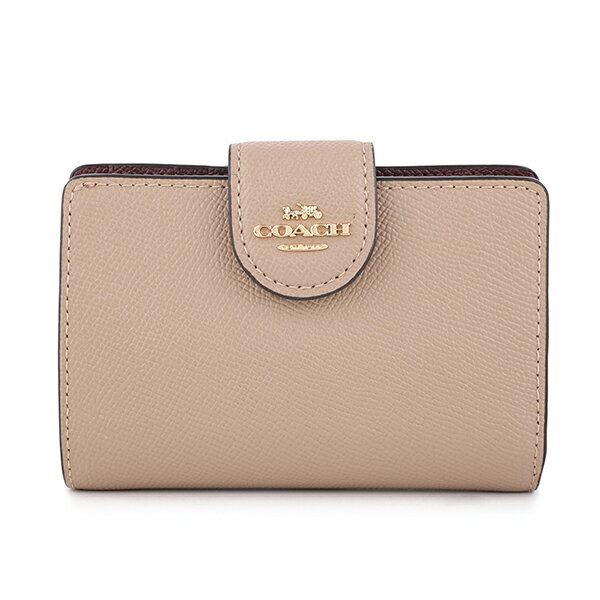 【10%OFF★楽天スーパーSALE対象！】コーチ 2つ折り財布 COACH クロスグレイン 6390 IMTAU レディース ベージュ【当店通常価格 18,800円】のサムネイル