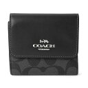 【最大5,000円OFFクーポン対象】コーチ 3つ折り財布 COACH シグネチャー CE930 SVTSQ レディース ブラック 黒 ダークグレー系