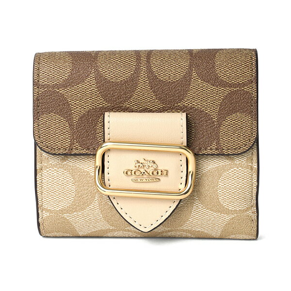 【最大5000円OFFクーポン★1/24 14:00まで】コーチ 2つ折り財布 COACH ブロックド シグネチャー CH387 IMU4V レディース ベージュ ブラウン