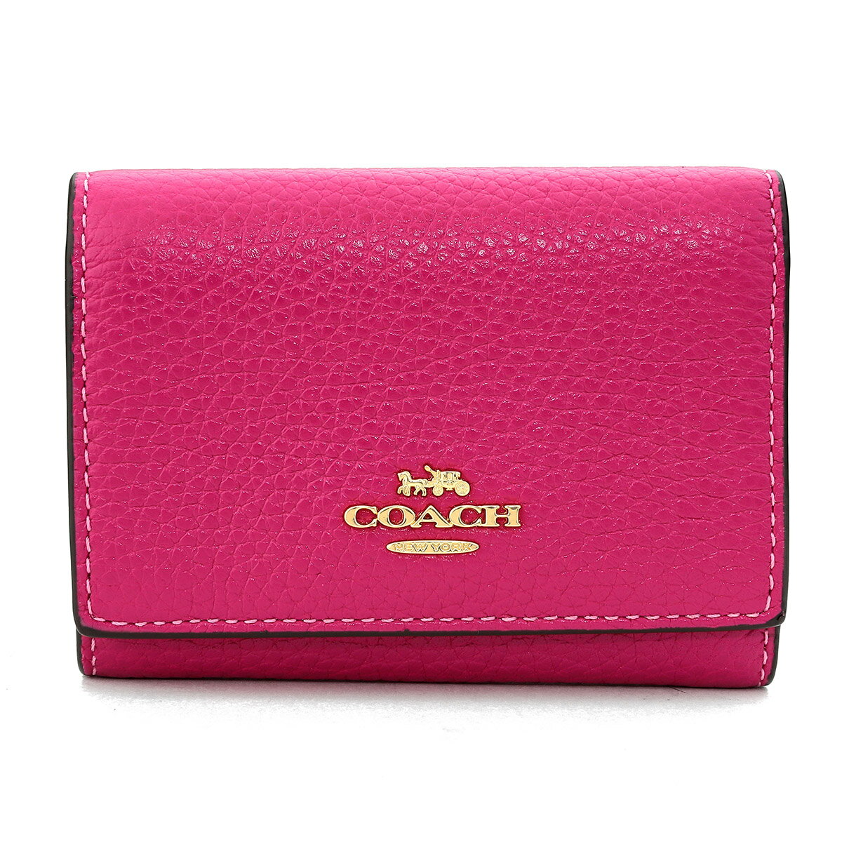 コーチ 財布（レディース） 【最大5,000円OFFクーポン対象】コーチ 3つ折り財布 COACH ぺブルドレザー CM238 IMAJN レディース ピンク