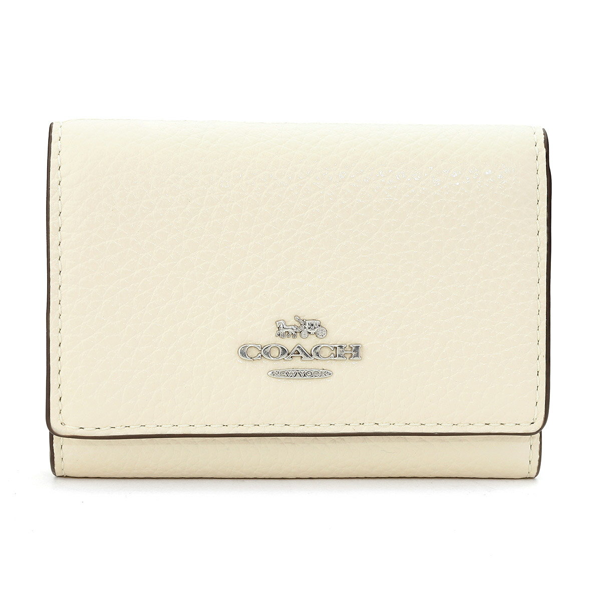 【最大5,000円OFFクーポン】コーチ アウトレット 3つ折り財布 COACH OUTLET ぺブルドレザー CM238 SVHA レディース ホワイト 白