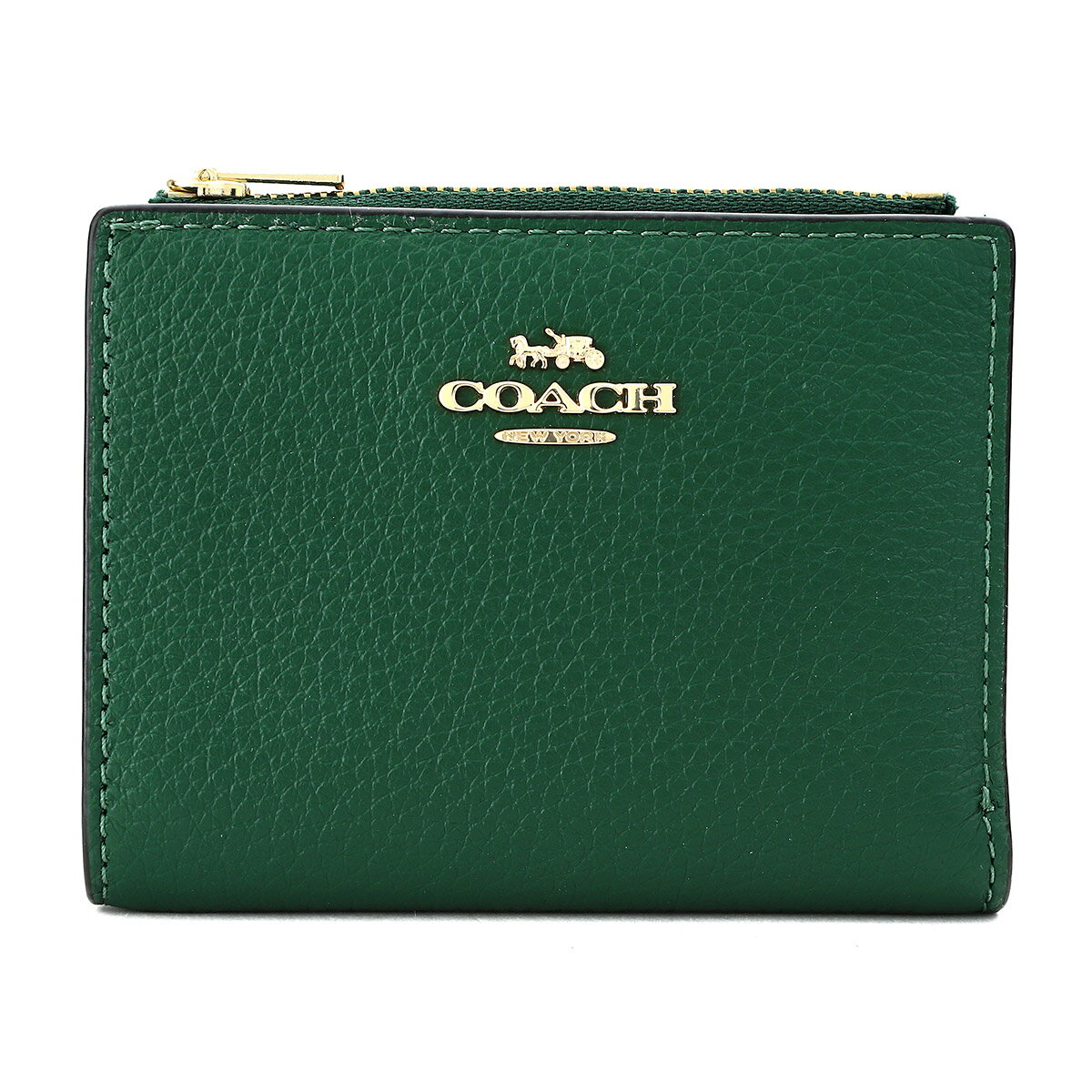 【1000円OFFクーポン】コーチ 2つ折り財布 COACH ぺブルドレザー CM315 IMCZS レディース グリーン 緑