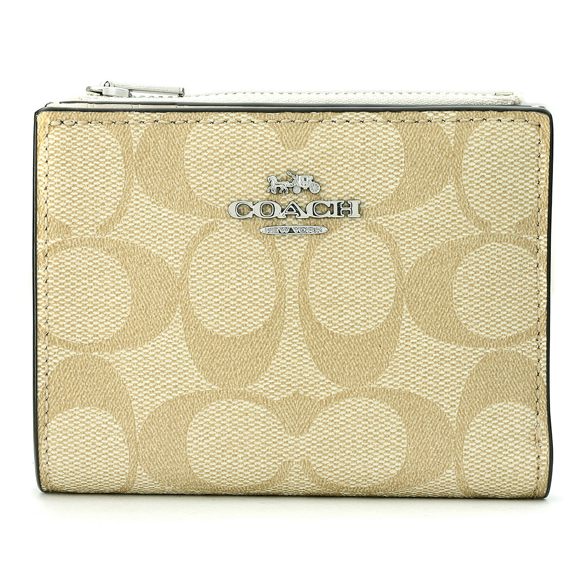 【1000円OFFクーポン】コーチ アウトレット 2つ折り財布 COACH OUTLET シグネチャー CM852 SIGHA レディース ホワイト 白 ベージュ