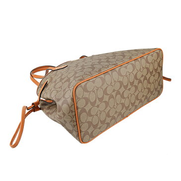 【1万円以上で500円OFFクーポン★8/4(水)14:00まで】コーチ アウトレット ハンドバッグ COACH OUTLET 57842 IMQRF バッグ シグネチャー SIGNATURE ドローストリング キャリーオール レディース KHAKI(カーキ)/SEDONA(セドナ) ブラウン/オレンジ【 アウトレット 送料無料