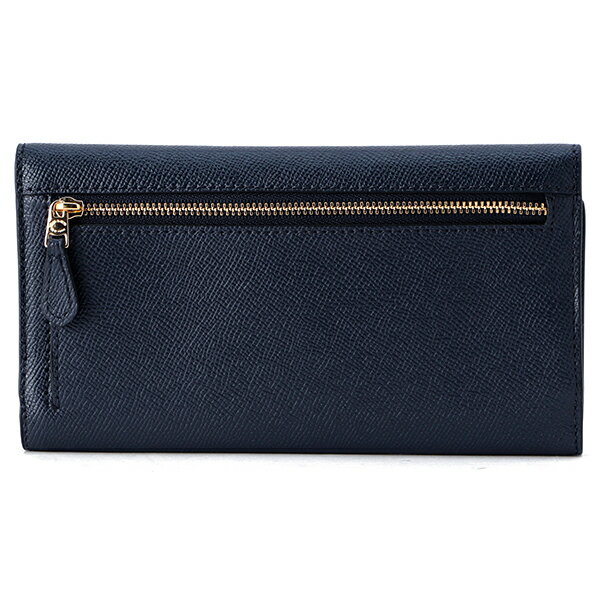 【最大3000円OFFクーポン★5/7(金)14：00まで】コーチ アウトレット 長財布 COACH OUTLET F79868 IMMID 財布 クロスグレイン CROSSGRAIN トライフォールド ウォレット レディース MIDNIGHT(ミッドナイト) ネイビー 紺/ゴールド【 アウトレット 送料無料】