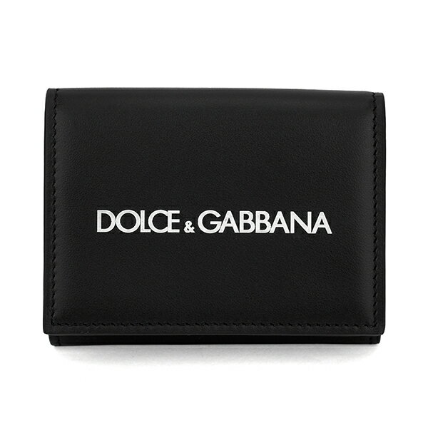 【10%OFF★楽天スーパーSALE対象】ドルチェ＆ガッバーナ 3つ折り財布 Dolce&Gabbana ロゴ プリント BP2525 AA062 HNI43 ユニセックス ブラック 黒