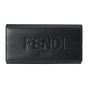 フェンディ 財布（メンズ） 【P5倍4/25限定さらに最大5000円クーポン対象】フェンディ 長財布 FENDI ブラックレザー 7M0264 AFCL F0GXN ユニセックス ブラック 黒