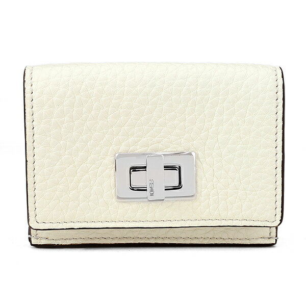 【最大5000円OFFクーポン配布中】フェンディ 3つ折り財布 FENDI ピーカブー セレリア 8M0426 A91B F09KW レディース ホワイト 白のサムネイル