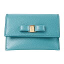 【最大5,000円OFFクーポン配布中】フェラガモ カードケース FERRAGAMO ヴァラ 22D155 741442 レディース ライトブルー 水色