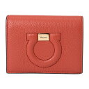 【最大3000円OFFクーポン★5/17(月)14:00まで】フェラガモ 2つ折り財布 FERRAGAMO 22D514 741319 財布 ガンチーニ GANCINI コンパクトウォレット レディース BACCA(バッカ) レッド 赤【 送料無料】
