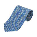 【10%OFF楽天スーパーSALE対象】フェラガモ ネクタイ FERRAGAMO 357897 002 ブランド小物 プリント タイ PRINTED TIE CRANE メンズ BLU ブルー 青【 送料無料】【当店通常価格 21800円】