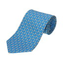 【10%OFF楽天スーパーSALE対象】フェラガモ ネクタイ FERRAGAMO 357932 002 ブランド小物 プリント タイ PRINTED TIE MONKEY メンズ AZZURRO ブルー 青【 送料無料】【当店通常価格 21800円】