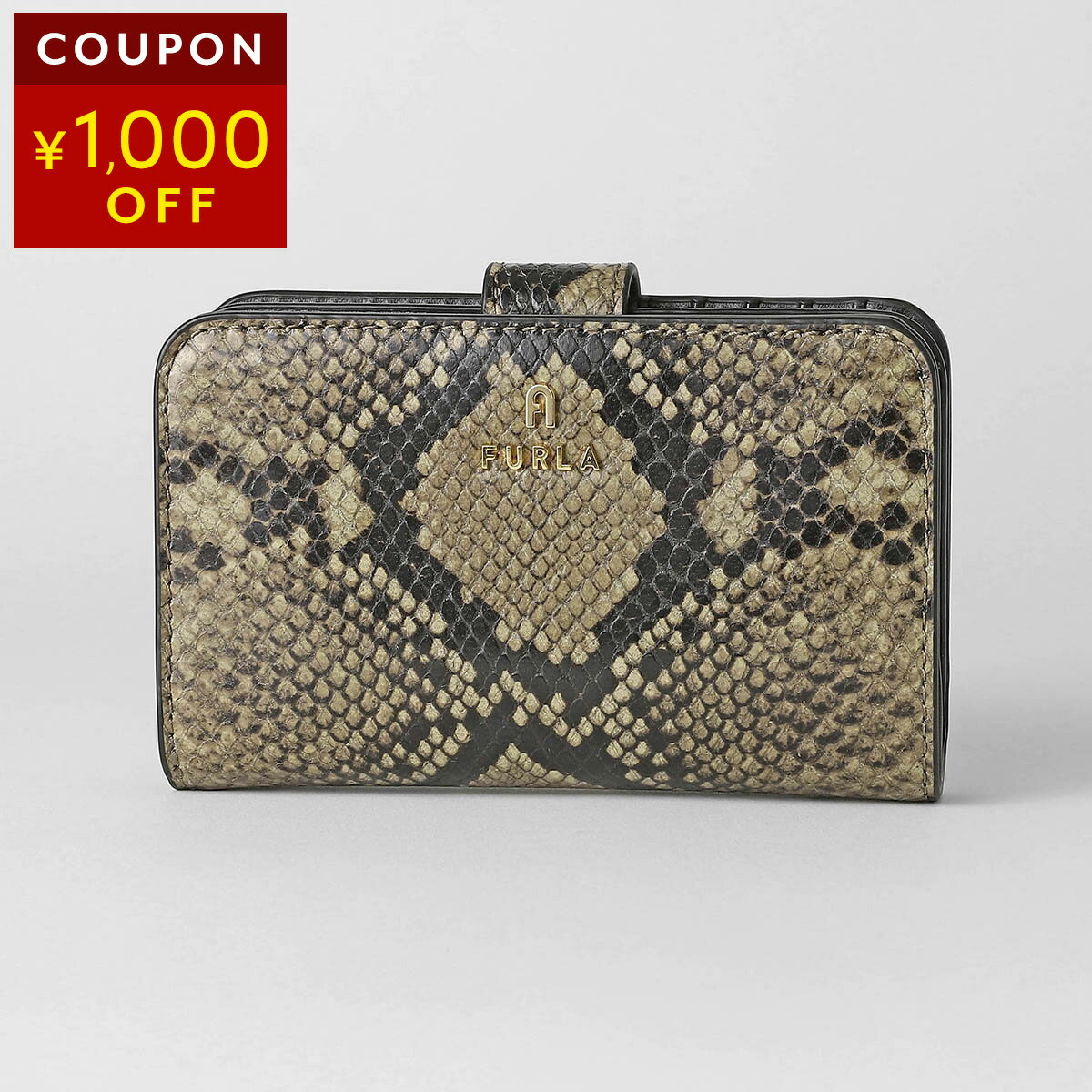Furla - フルラ 2つ折り財布 FURLA カメリア WP00314 BX4178 4285S 1 007 レディース ベージュ ブラック 黒【1万円で1,000円OFF★最大5,000円OFFクーポン配布中】